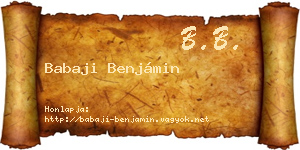 Babaji Benjámin névjegykártya